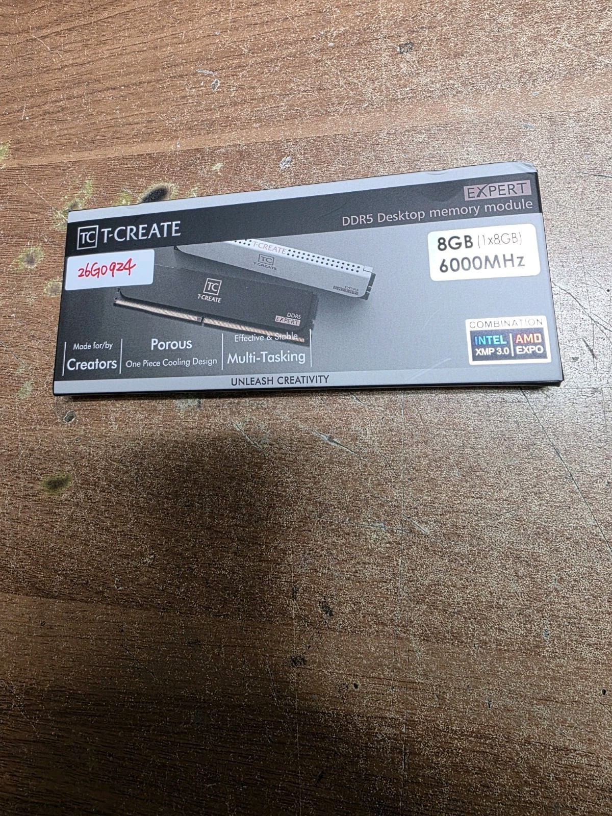 TeamGroup T-Create Expert DDR5 8GB (1x8GB) UDIMM Desktop Memory XMP 6000MHz