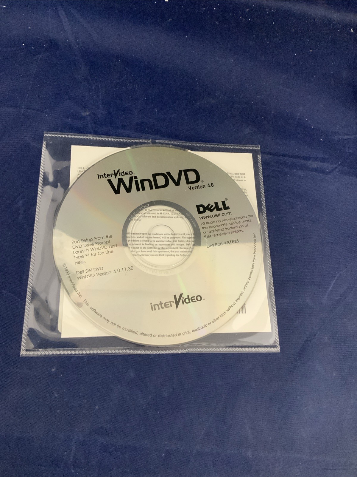 New InterVideo WinDVD Version 4.0 - DELL P\N 8T826 in SEALED package BXB