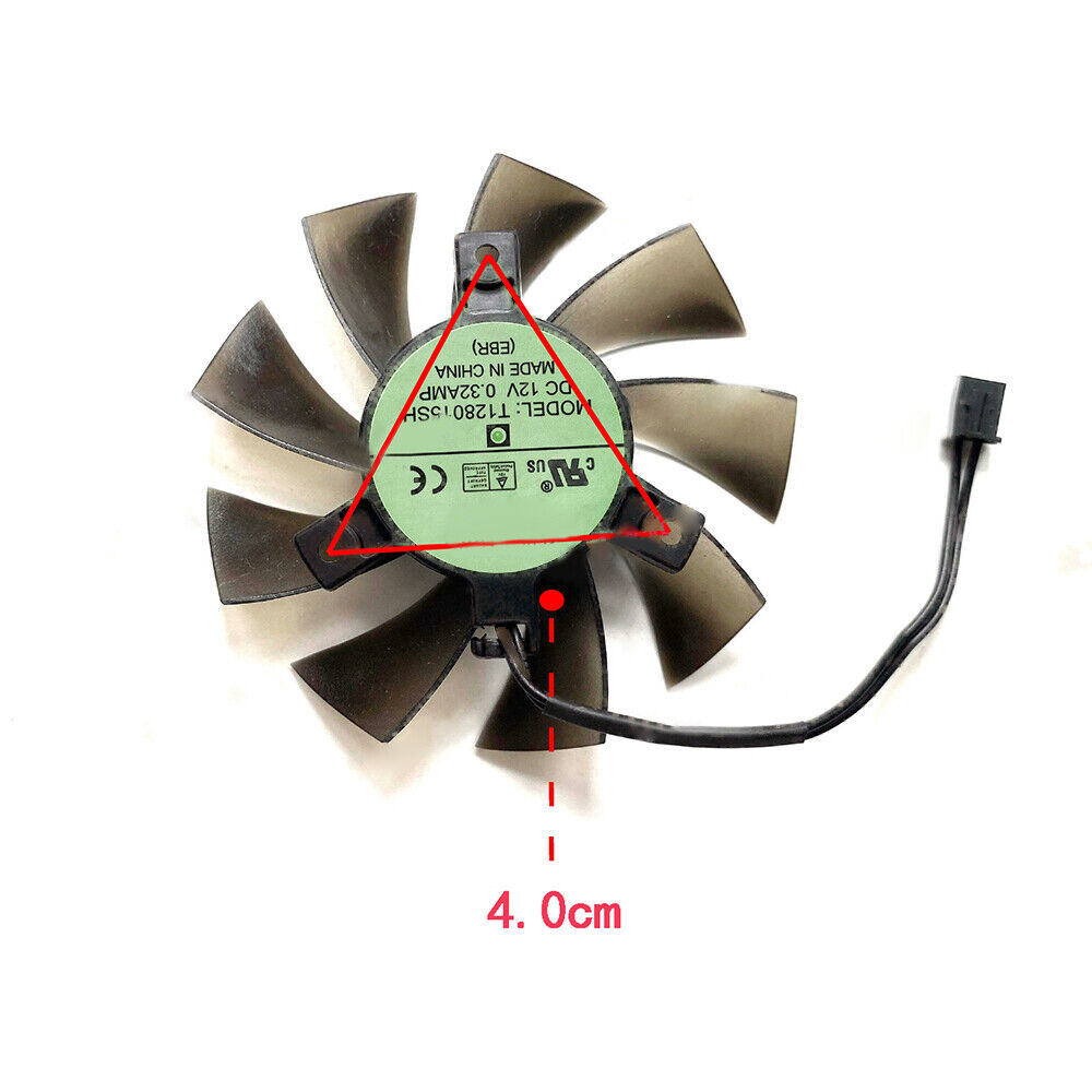 3Pcs Cooling Fan T128015SH 75MM Replacement For EVGA GTX650 GTX650TI