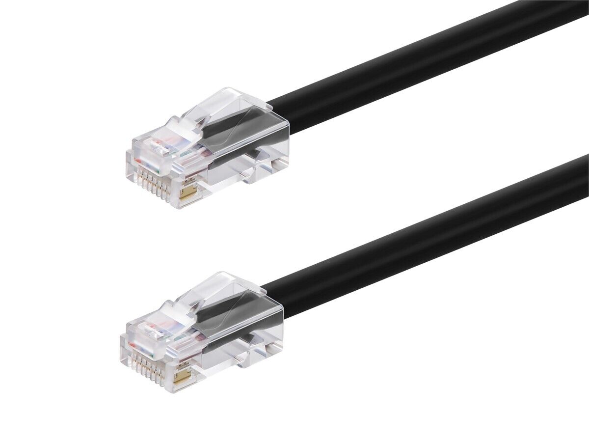 Monoprice Cat6A Patch Cable 75ft Black 26AWG 10G RJ45 Non-Booted Ethernet Cord