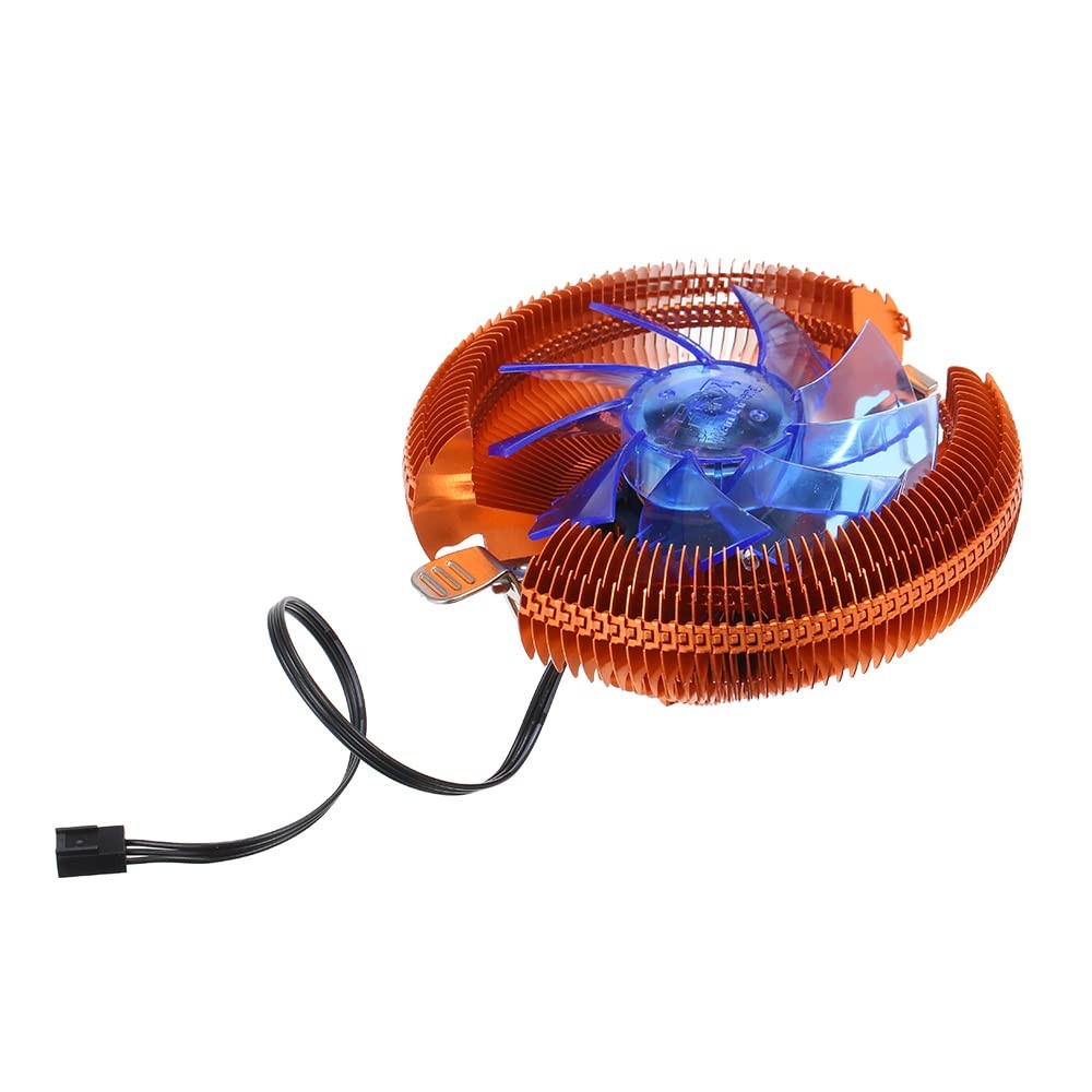 Cryo-PC Low-Profile Copper CPU Cooler Heatsink with Blue 90mm Fan for AMD Intel