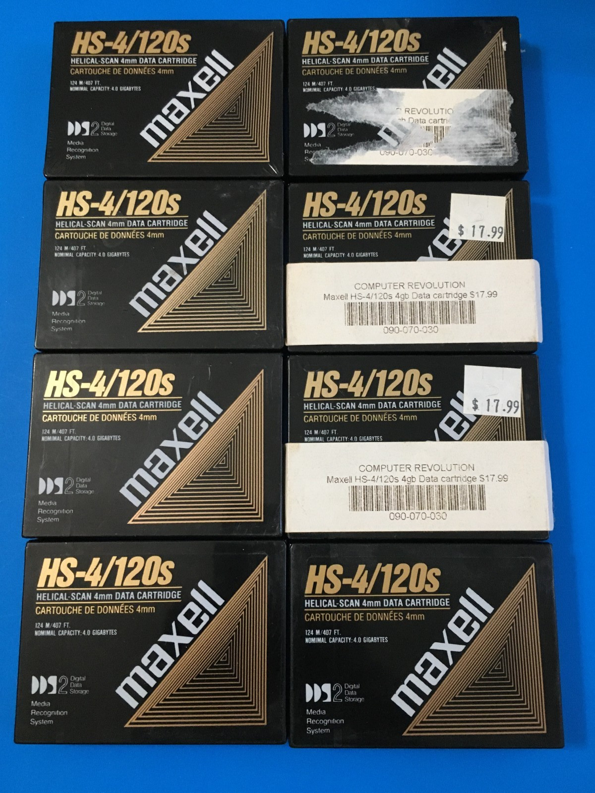 8 Maxell HS-4/120s DDS-2 4mm Data tape Cartridge4GB- 8GB NEW Sealed