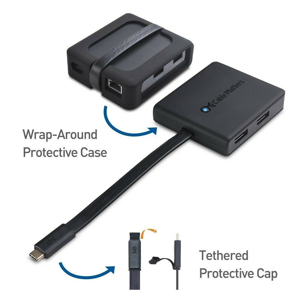 Cable Matters 4K USB-C Dock Multi Port Adapter w/HDMI/DP/VGA/USB 2.0/For Mac