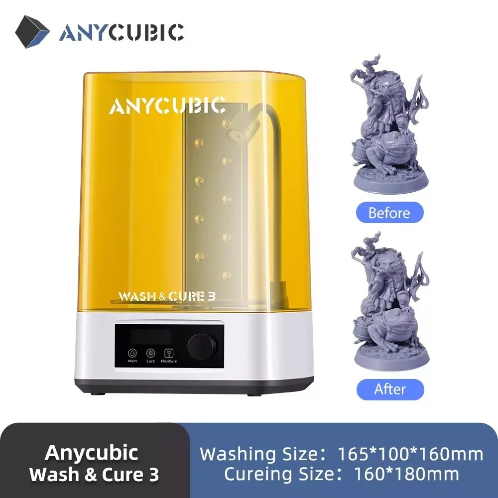 ANYCUBIC Wash & Cure 3 AE Version – 2-in-1 Washing & Curing Machine for Resin 3D