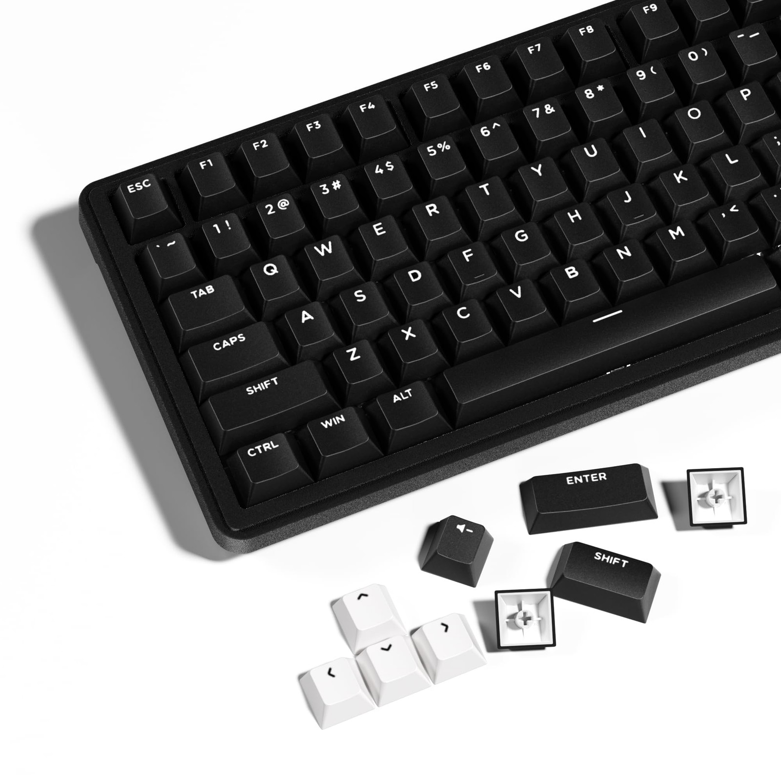 HITIME XVX WOB Double Shot PBT Keycaps Set 138 Keys, Cherry Profile Black