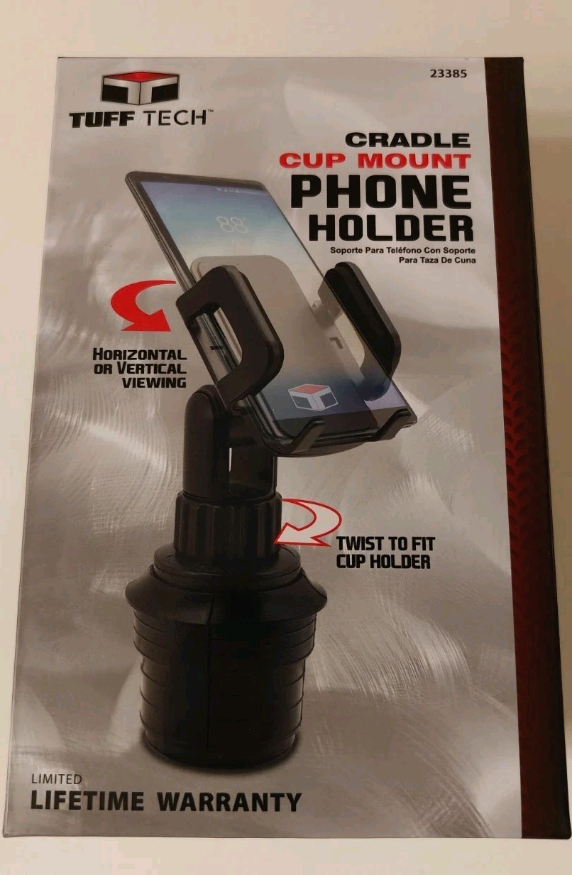 TUFF TECH Cup Holder Universal Car Mount Phone Holder with Adjustable Base and 