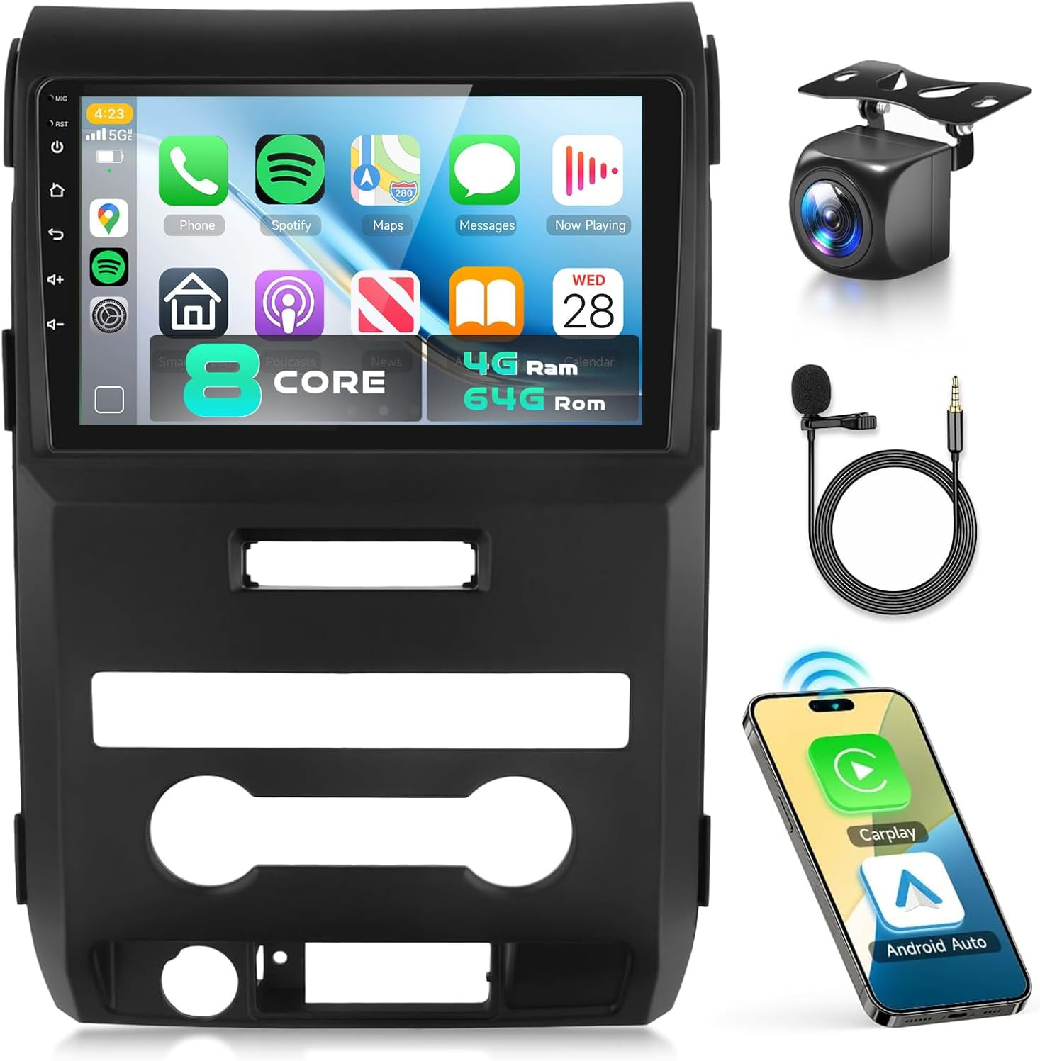 5/6Gwifi 8Core 4GB+64GB Android 15 Radio for Ford F150 2009-2014