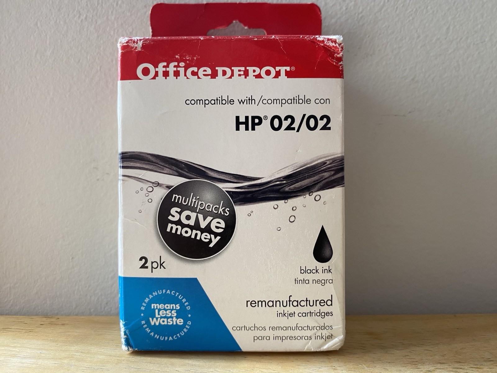 Office Depot HP 02 Black Ink Cartridge 2 Pk Office Depot 565-839 For Photosmart