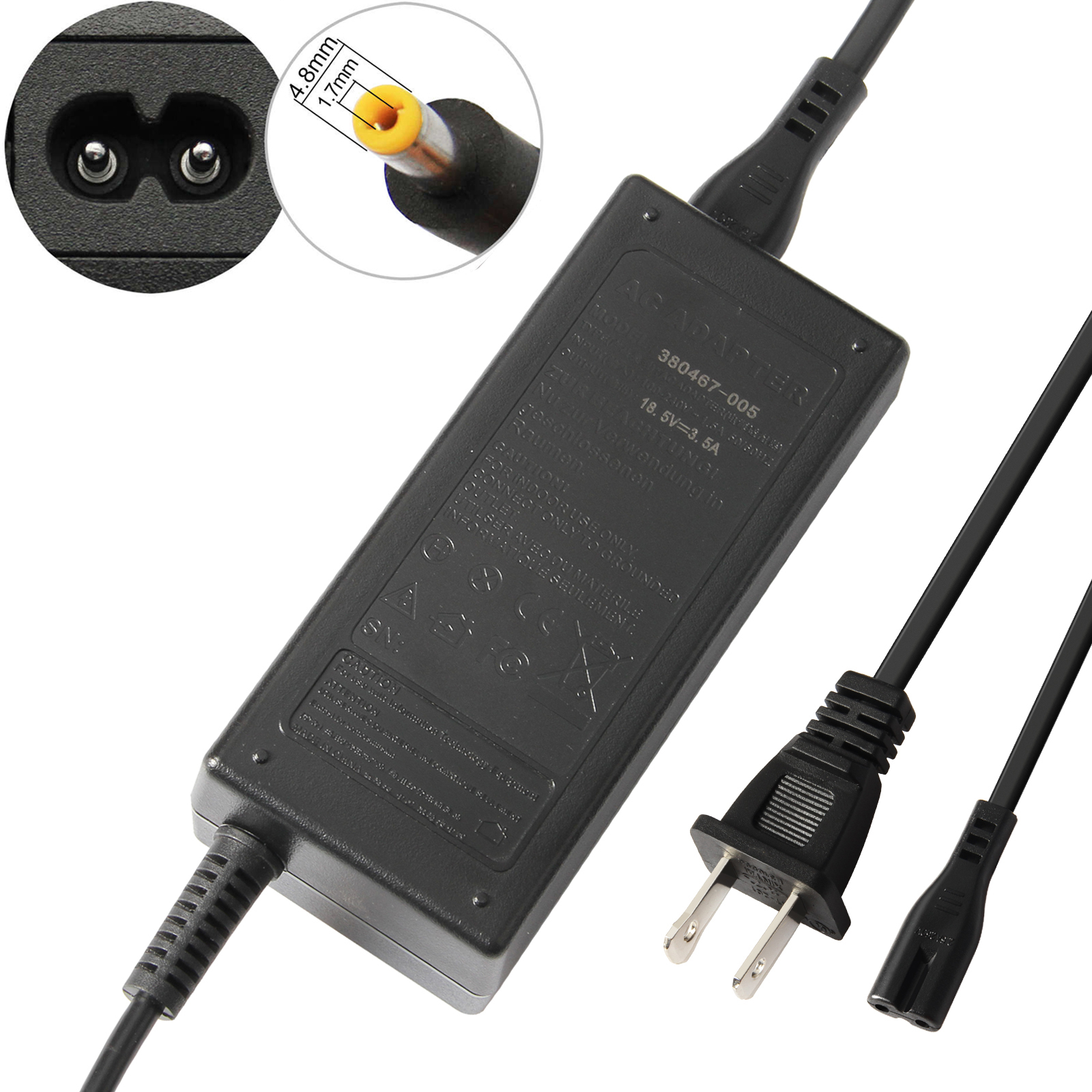 FOR HP 550 620 625 18.5V 3.5A 65W LAPTOP CHARGER AC ADAPTER POWER SUPPLY