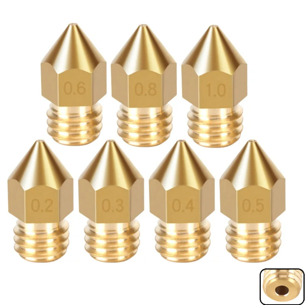 0.2mm - 1.0mm Creality Ender 1.75/3mm 3D Printer Nozzle MK8 Brass Extruder