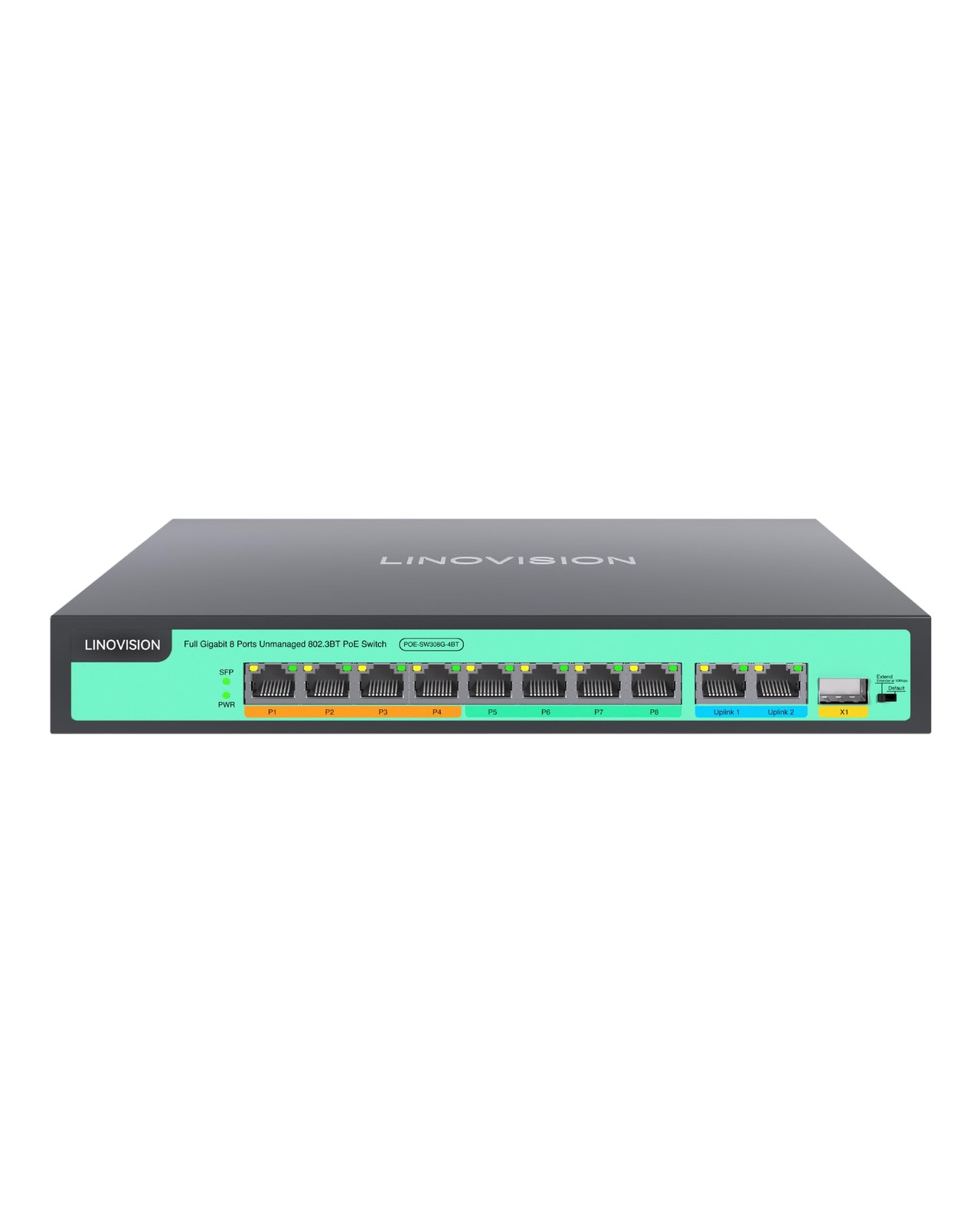 8 Port Gigabit PoE++ Switch, 4 BT 90W + 4 AT 30W, 120W Total