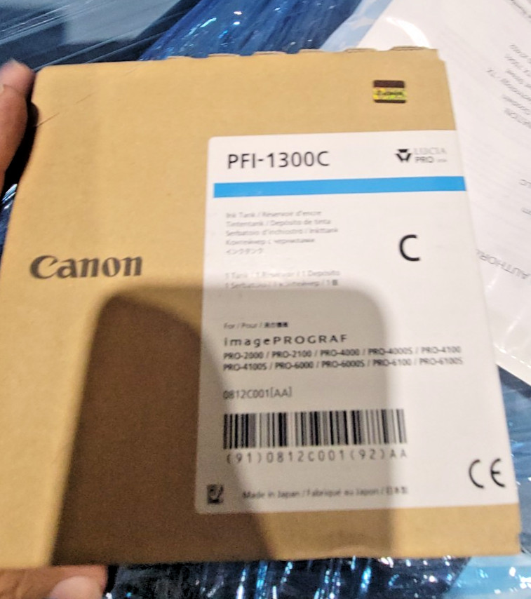 Genuine Canon PFI-1300C Cyan  330ml Cartridge Inkjet imagePROGRAF PRO EXP 2024