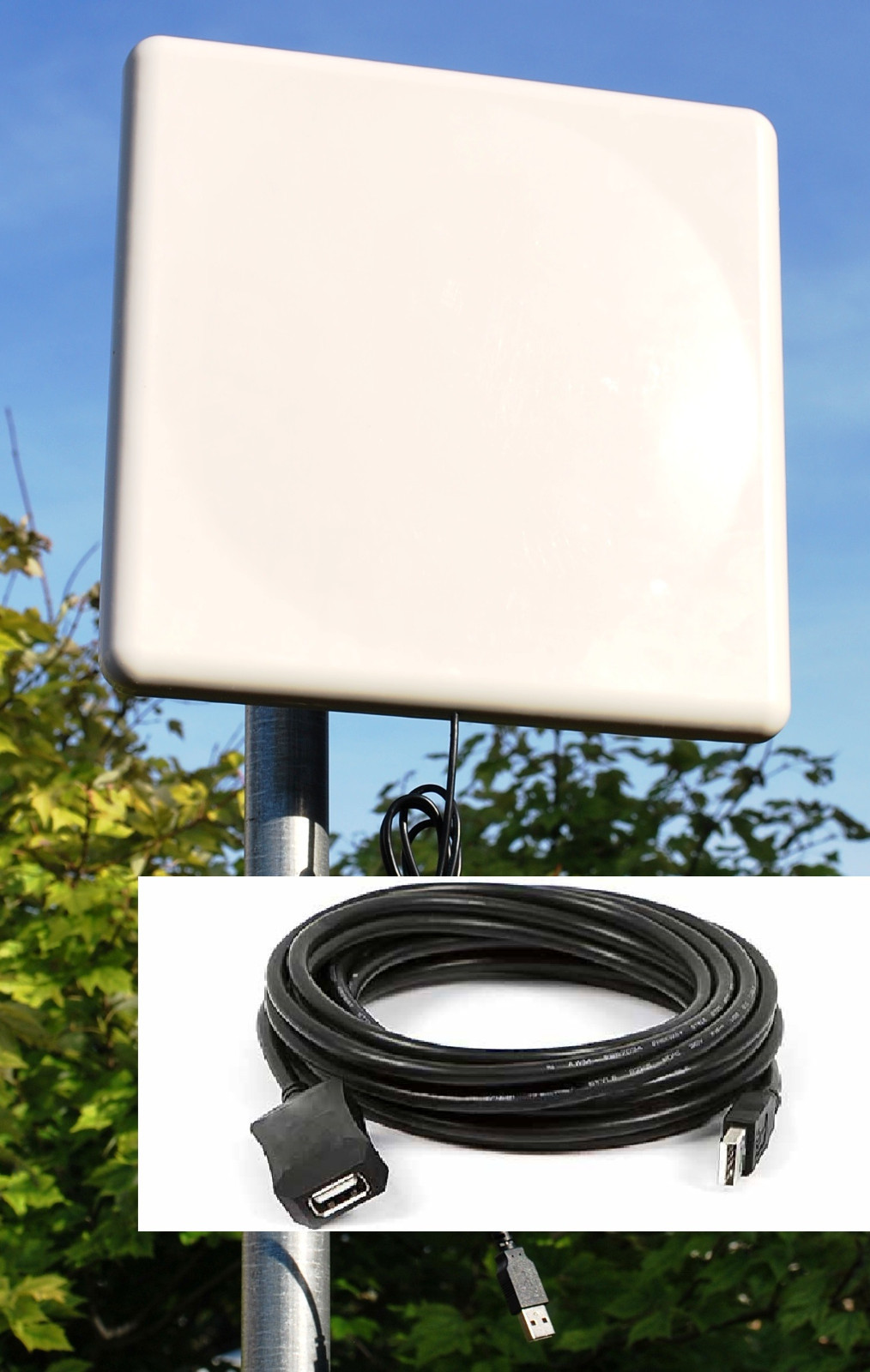 50dBm Long Range WiFi USB Wireless N Antenna 16' Cable 802.11N Windows MAC Beini