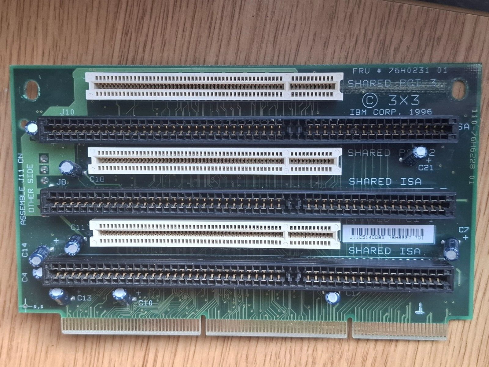 Riser Card IBM 76H0231 76H6227 3x3 SHARED ISA/PCI from IBM PC330 6577