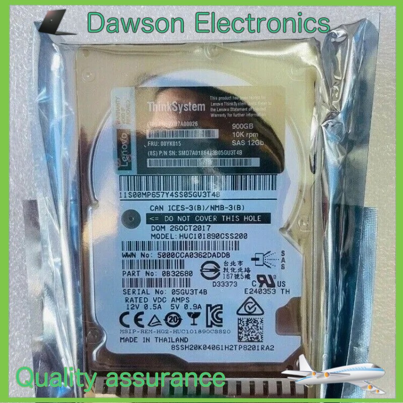 NEW LENOVO / IBM 7XB7A00026 00YK015 900GB 2.5" 10K 12G SAS HDD Hard Drive