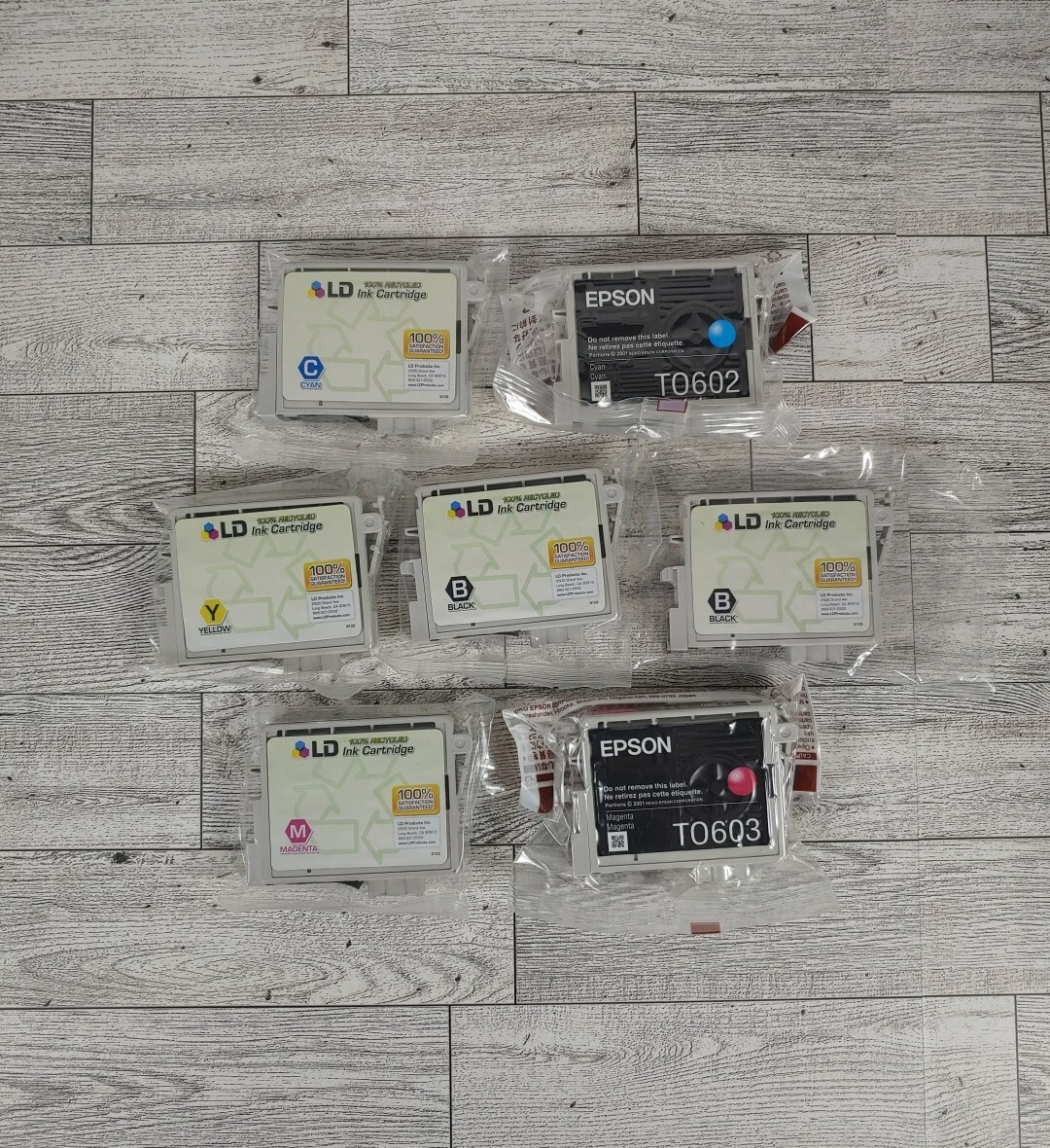 Printer Ink Lot Genuine Epson & LD T0601 - T0604 
