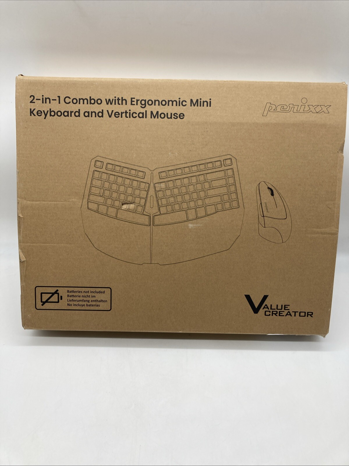 Perixx PERIDUO-813B US, Wireless Ergonomic Compact Keyboard & Vertical Mouse ...