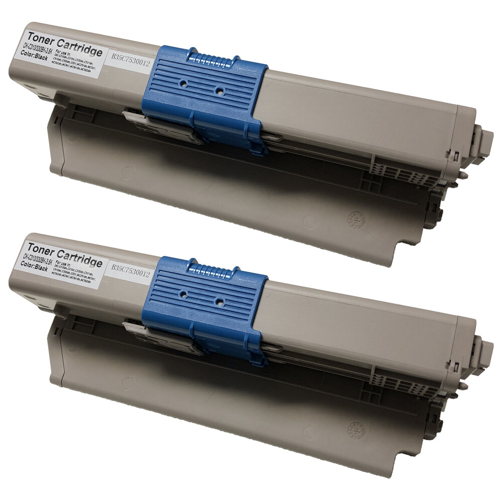 2PK Compatible Black Toner Cartridge For  Okidata 44469801 C310/C330 