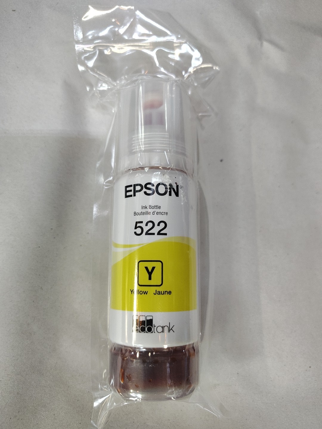 Epson 522 Photo Yellow 65ML Ink Bottle New Sealed exp 10/26 