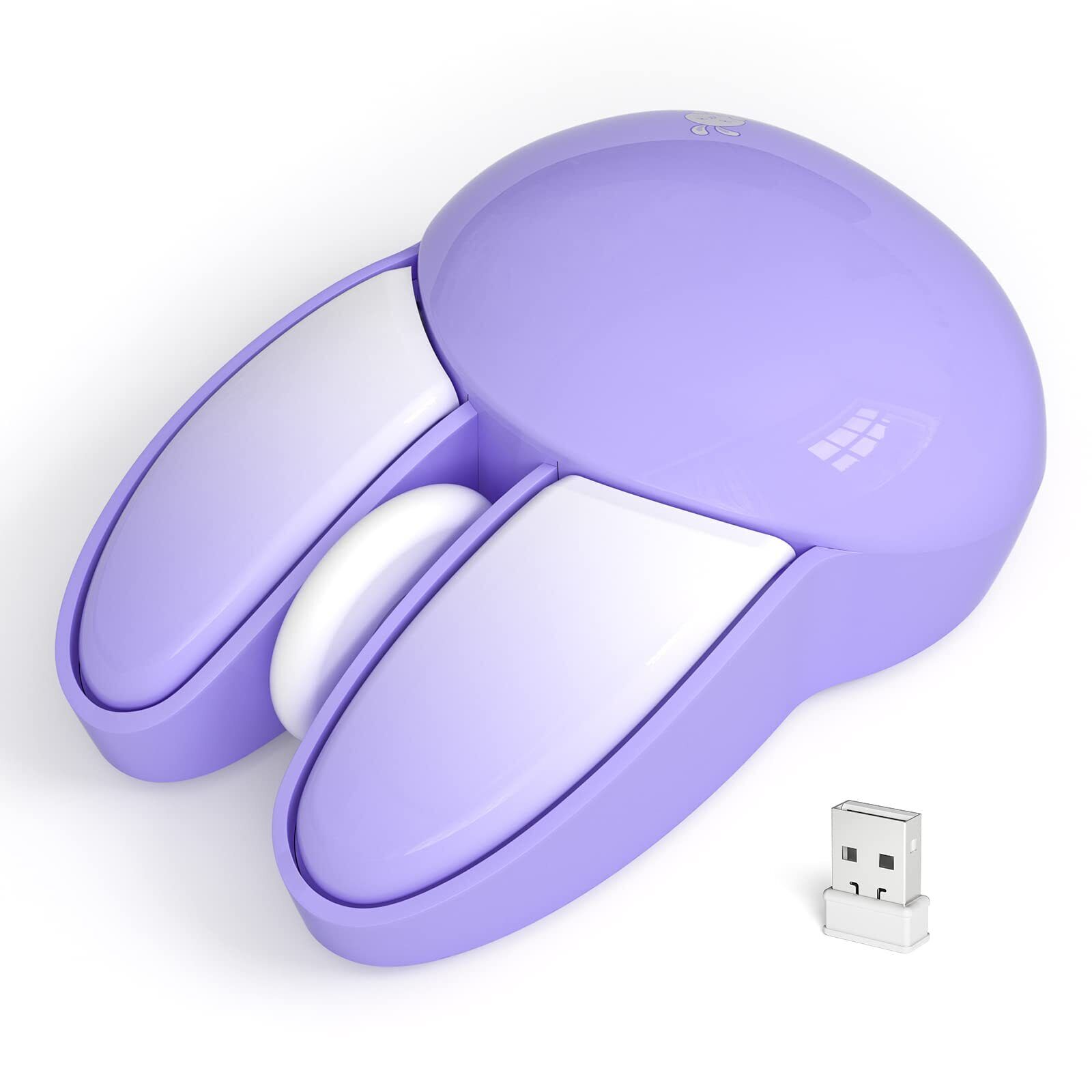 Wireless Silent Mouse, Cute Rabbit Designs, 2.4 GHz with USB Mini Receiver, O...