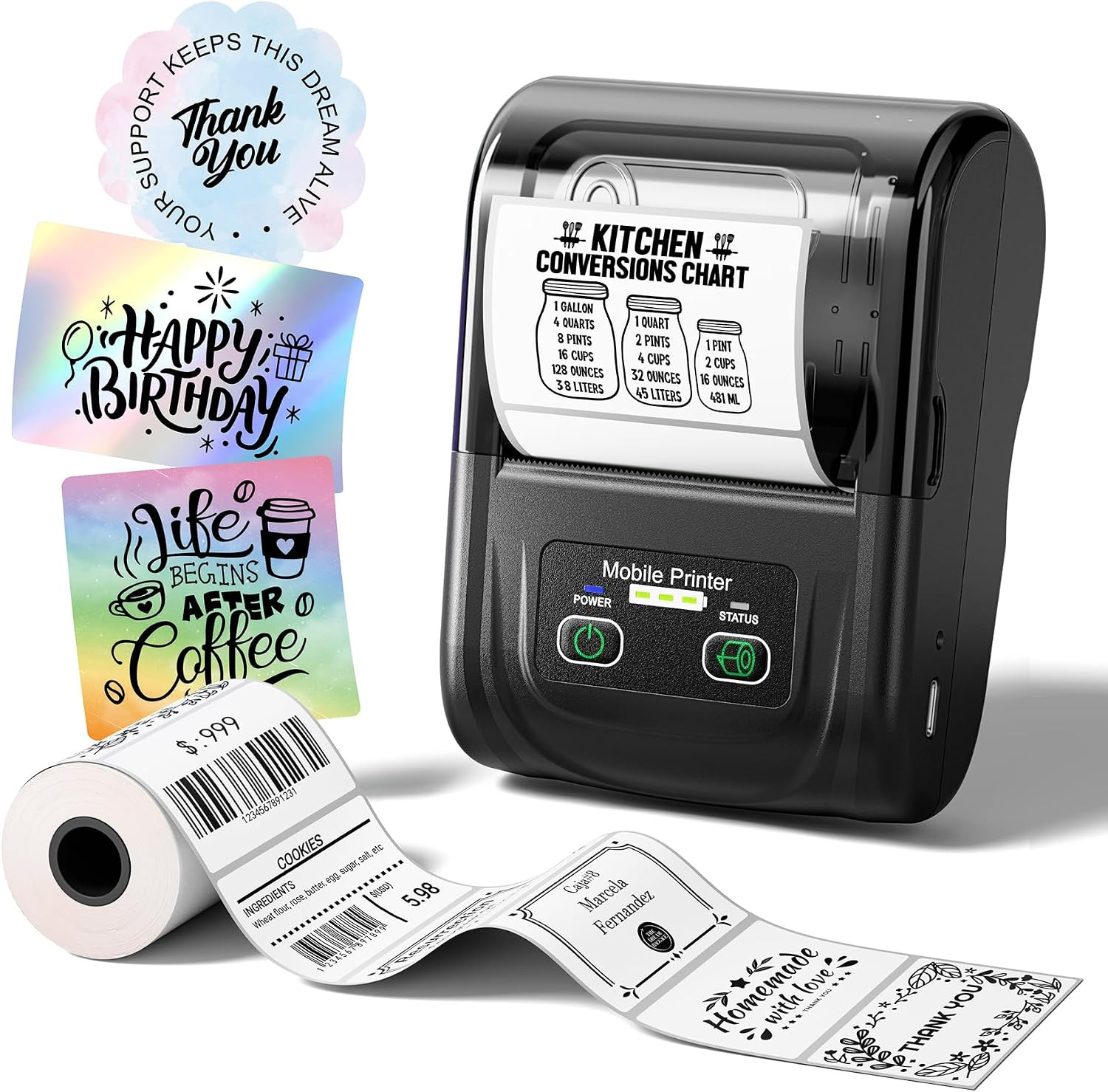 M128 Label Maker 2 Inch High Speed Bluetooth Thermal Label Printer