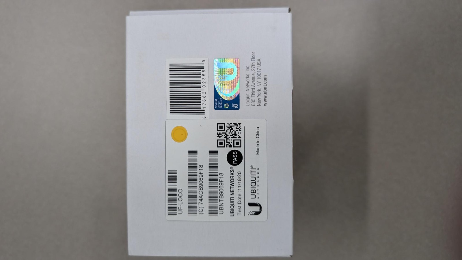 Ubiquiti UFiber UF-LOCO GPON ONU 2.5Gbps Fiber CPE Gigabit Ethernet – New