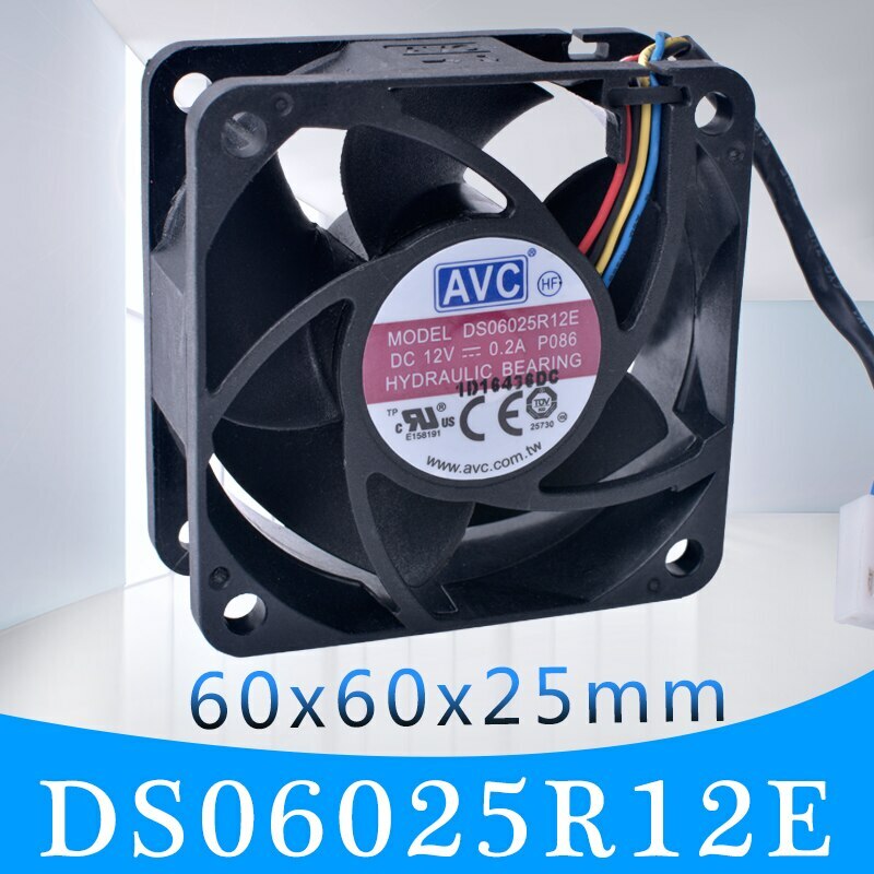 1PC NEW AVC DS06025R12E 6025 60x60x25mm 12V 0.20A 4PIN Cooling Fan Fast Shipping