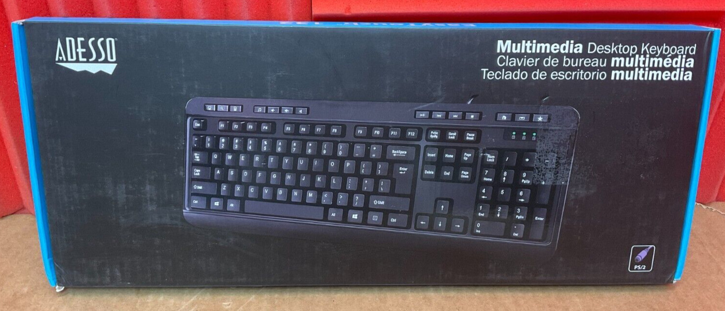 Adesso Multimedia Keyboard AKB-132PB ✅❤️✅❤️ BRAND NEW FACTORY SEALED