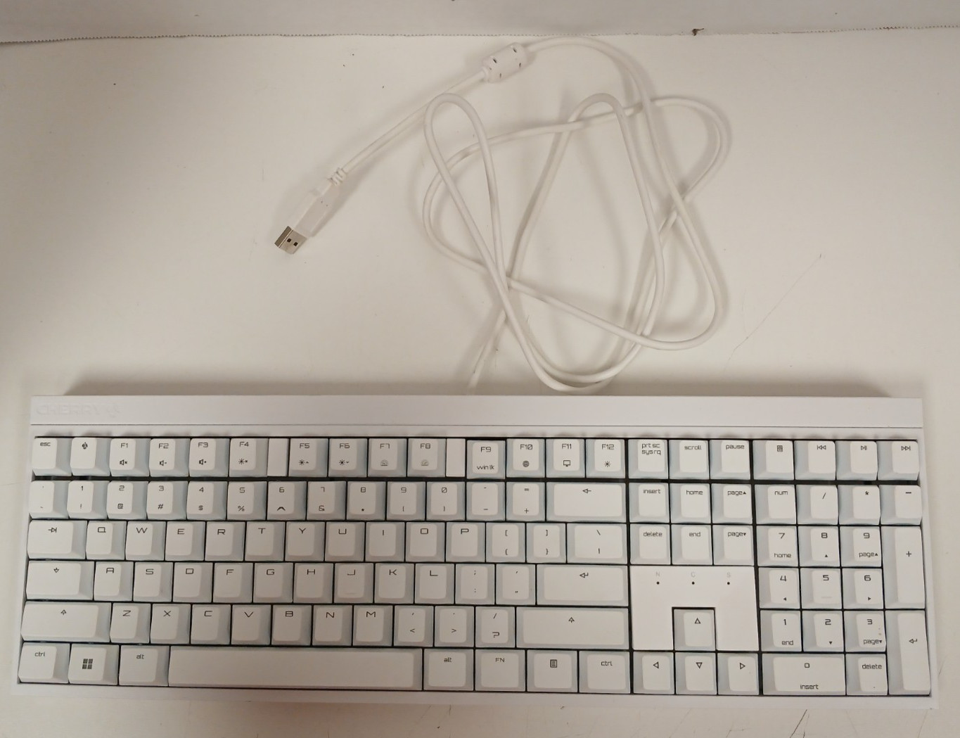 Cherry MX 2.0S RGB Wired Gaming Keyboard, White - NO BOX
