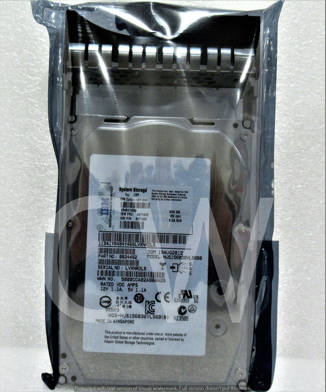 49Y1935 49Y1899 49Y1926 IBM SYSTEM STORAGE 300GB 15K 6Gb/s 3.5" SAS Hard Drive
