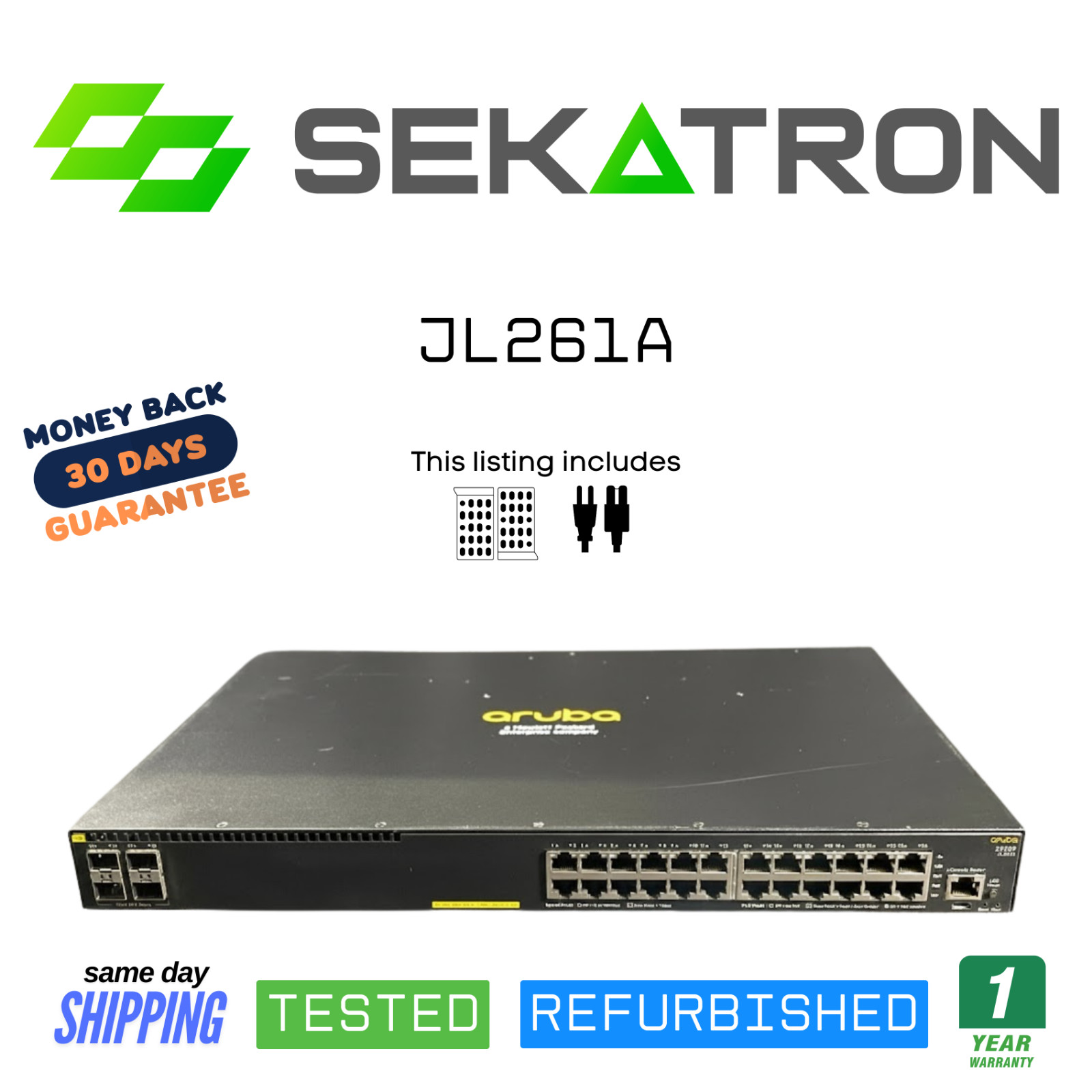 🔀 HPE Aruba 2930F JL261A • 24× PoE+ Gigabit • 4× SFP • WC.16.10.0016 ✅