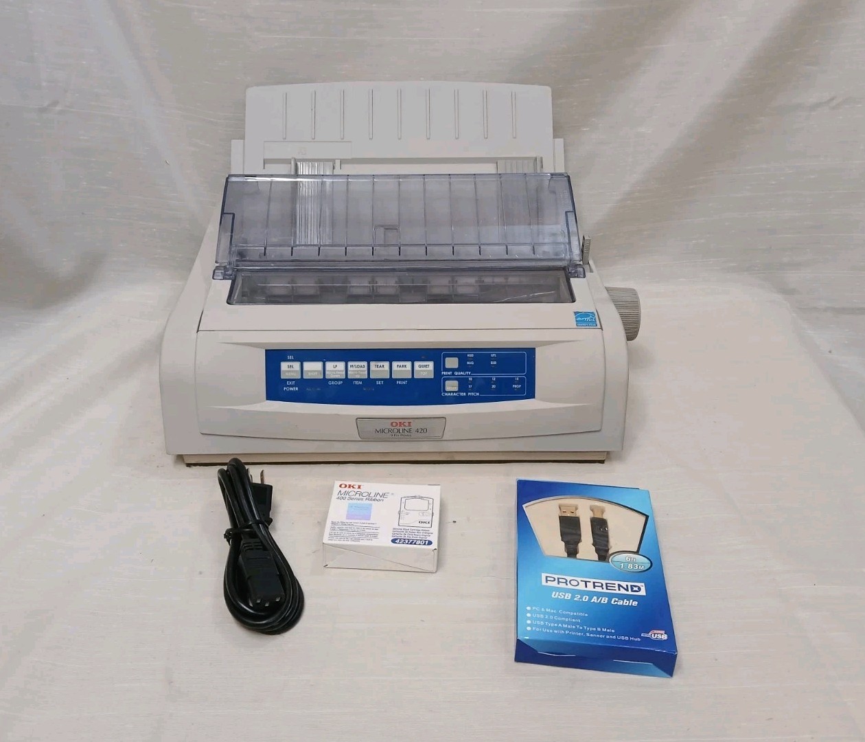 **Reconditioned w/Warranty Okidata ML 420  MICROLINE Printer OKI -White