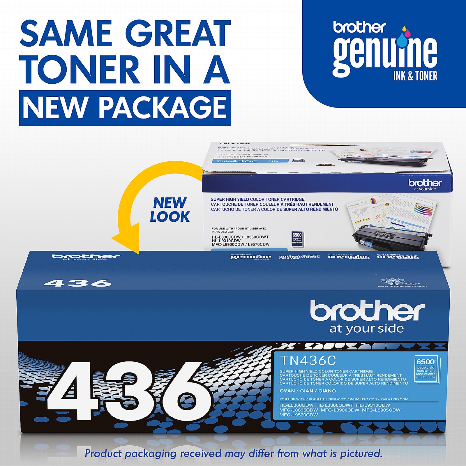 BROTHER® CYAN HIGH YIELD TONER CARTRIDGE, TN-436C