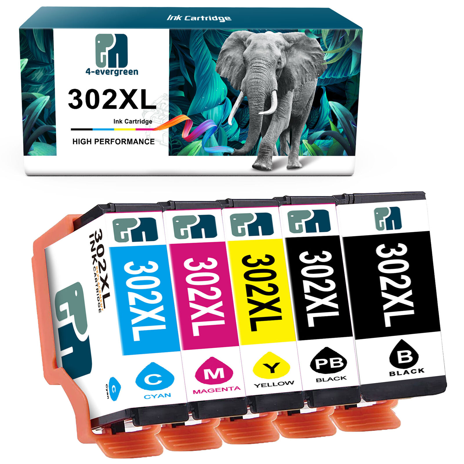 5-Pack 302XL T302XL Ink Cartridge For Epson Expression Premium XP-6000 XP-6100