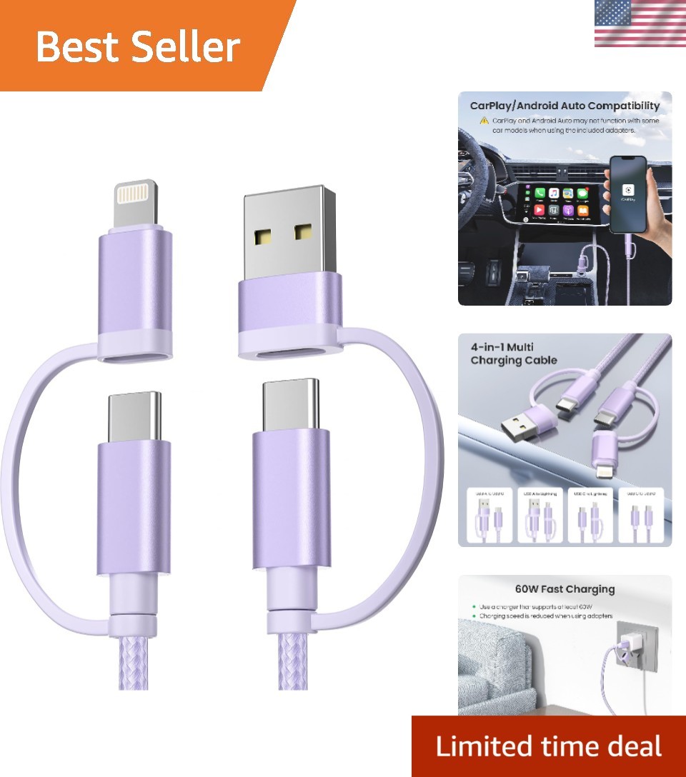 Stylish 3.3ft USB C Charging Cable 60W - Perfect for MacBook & Samsung Galaxy