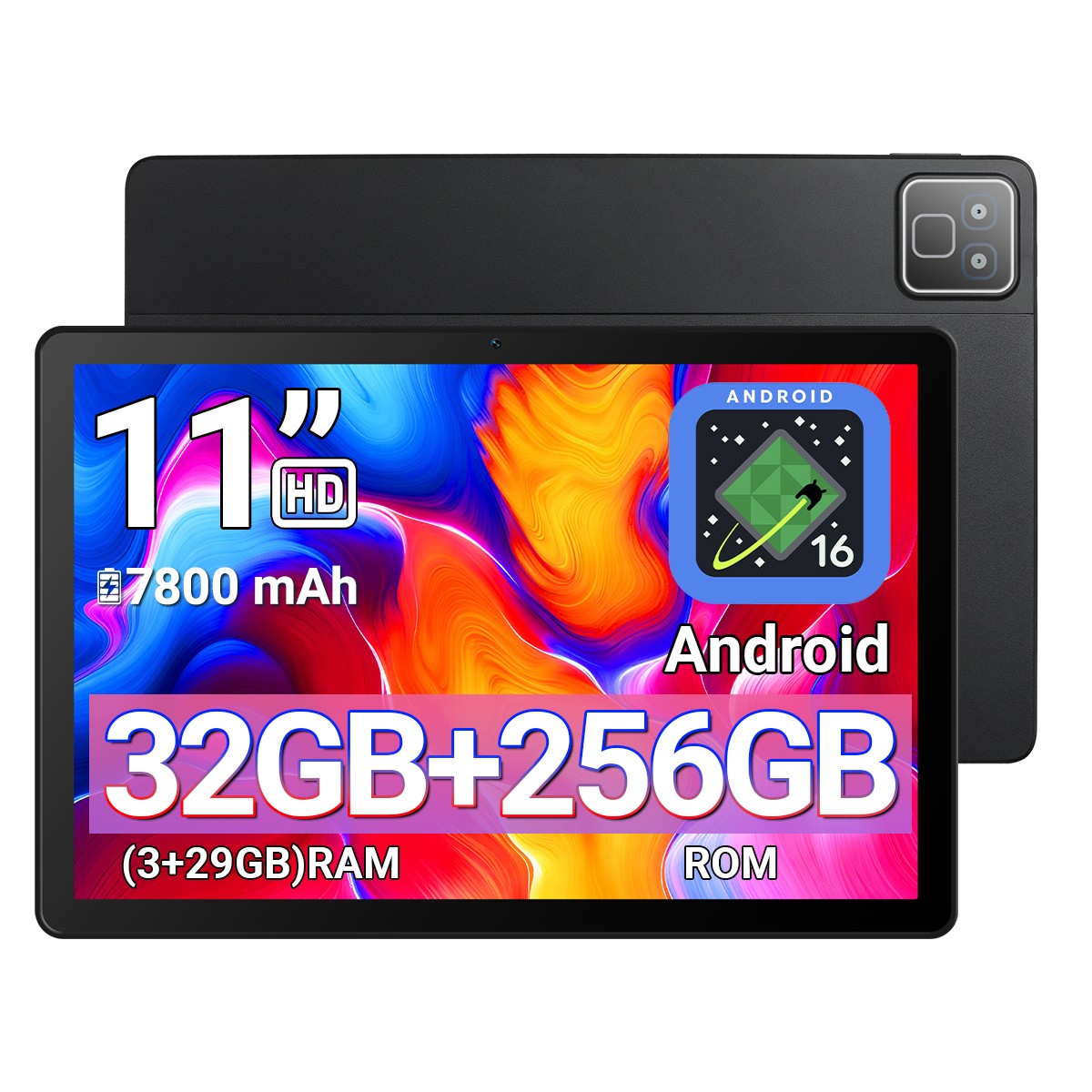 11 inch Tablet 32GB RAM+256GB ROM Android 16 Dual Camera WIFI LCD TouchScreen
