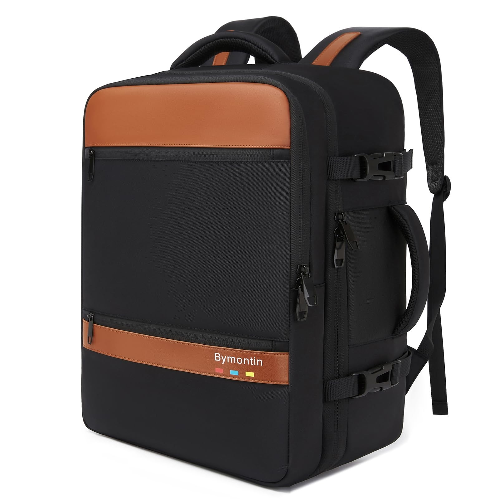 Bymontin Smart Suitcase-style Laptop Backpack, 25L / XL (8x12.8x18.5"), Black