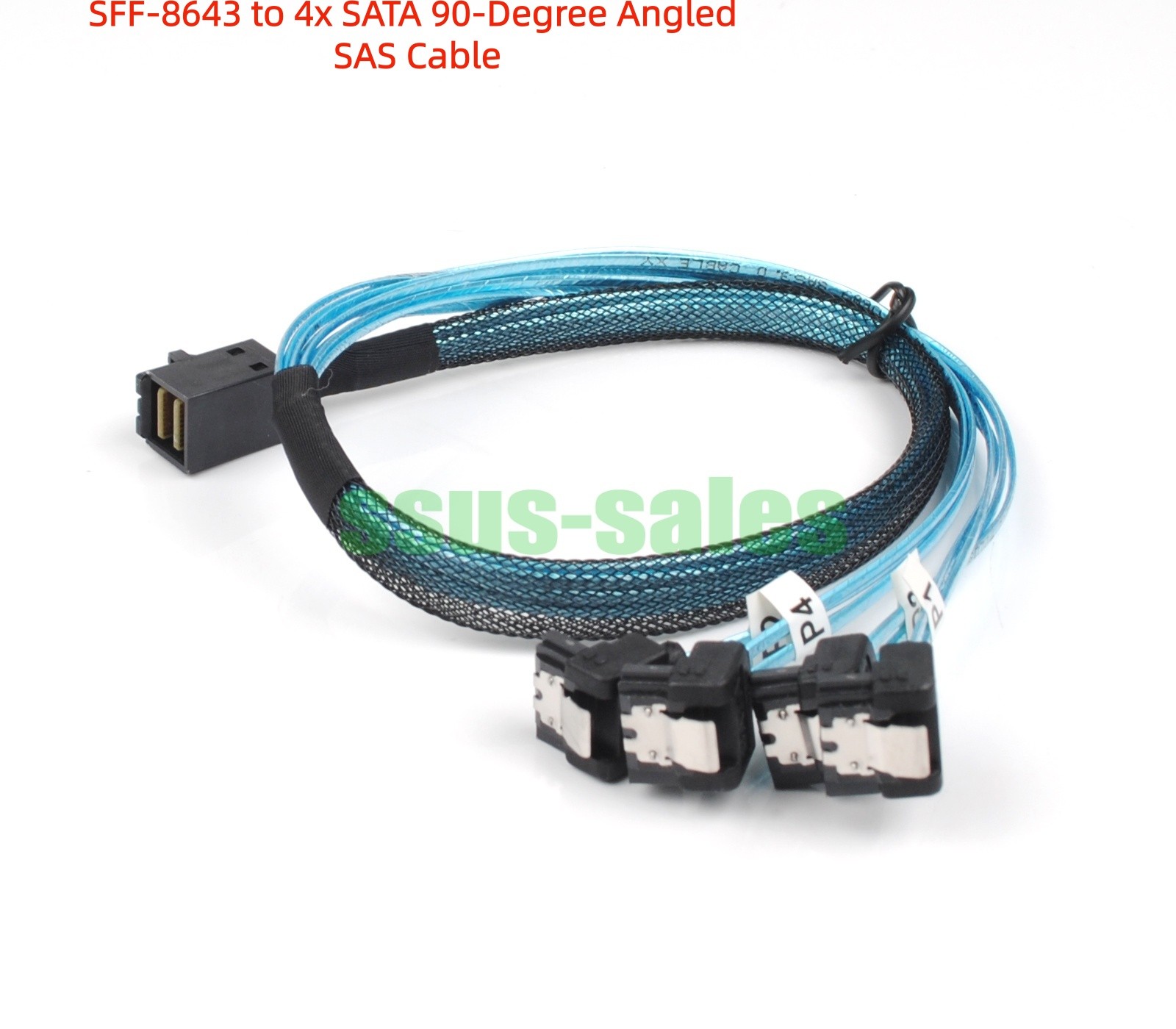 SFF8643 to 4x SATA Angled SAS Cable 50CM 12Gbps SAS HBA/RAID Card Adaptec New