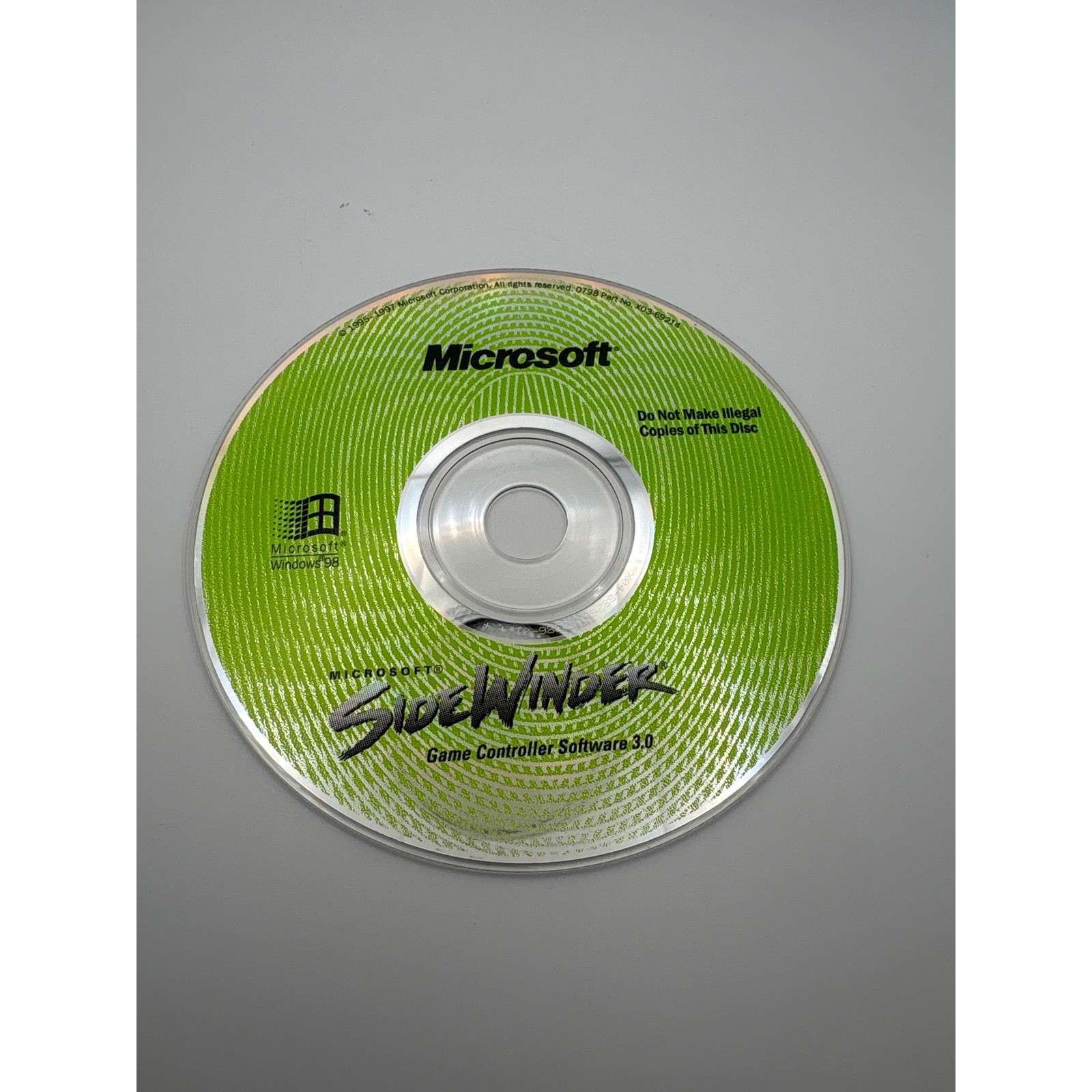 Microsoft SideWinder Game Controller Software 3.0 Windows 98 Installation CD