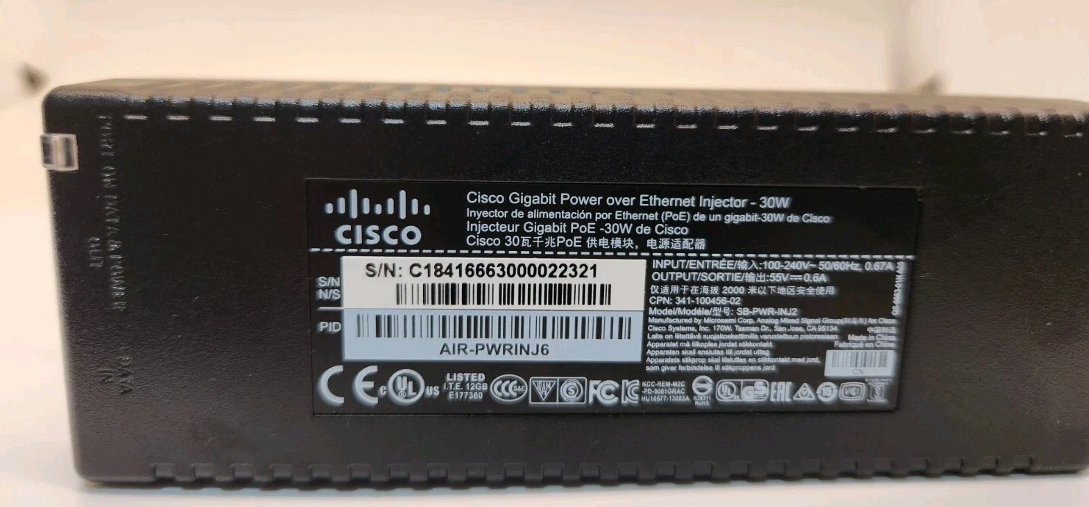 Genuine Cisco Aironet AIR-PWRINJ6= Power Injector for Cisco Access points New