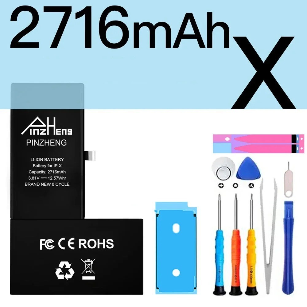 PINZHENG iPhone Battery Replacement X XR XS 11 12 13 Pro Max Mini Li-ion