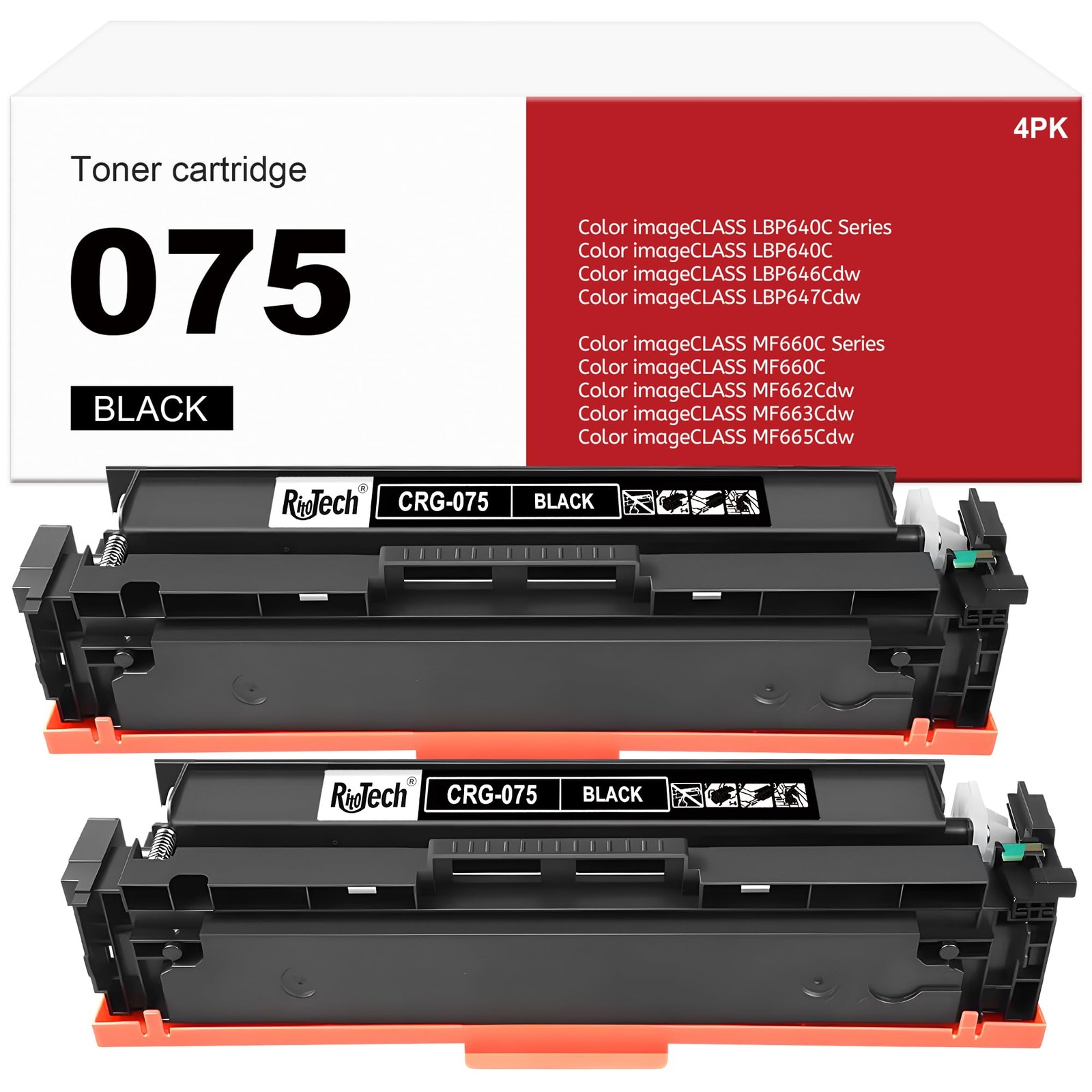 ** NEW Canon Toner | 075 / 075H | Black | With Chips | Compatible | 2-Pack