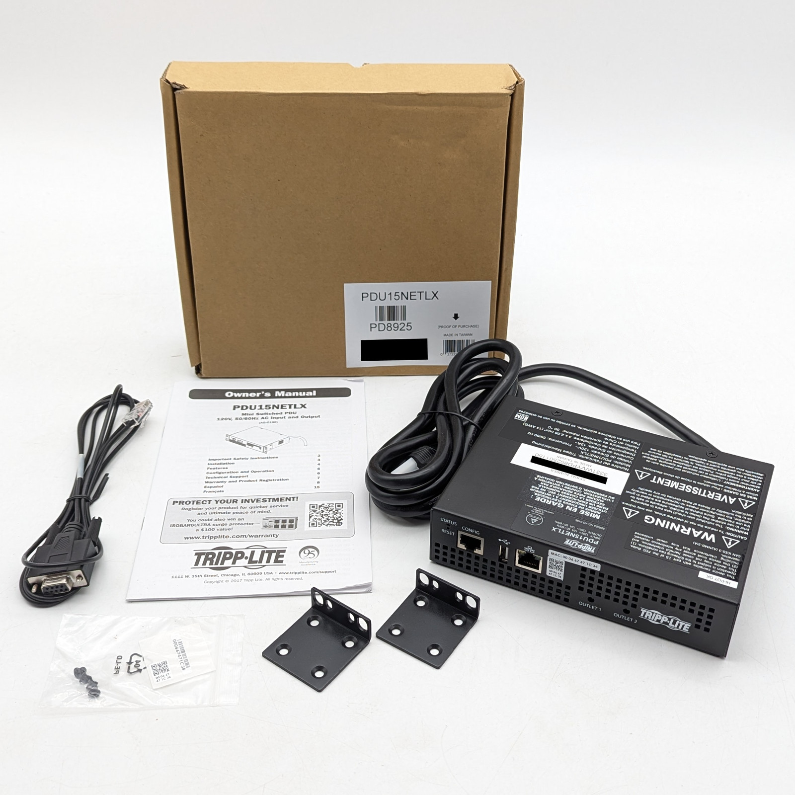 Tripp Lite 1.44 kW 120V Single-Phase Switched Mini PDU (PDU15NETLX) Black