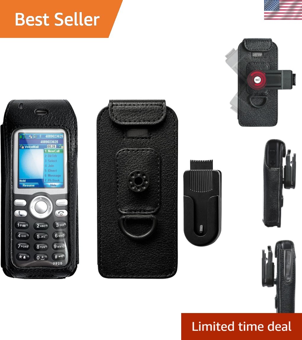 Elegant Faux Leather Case with Rotating Clip for Cisco 7925G & 7925G-EX