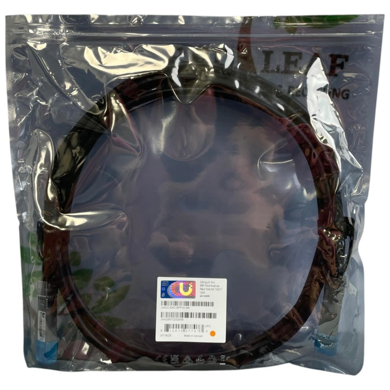 Lot of 5 |  Ubiquiti UACC-DAC-SFP10-3M 10G SFP+ Direct Attach Cable, 3M | NEW