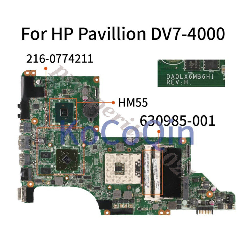 630985-001 DA0LX6MB6H1 For HP Pavillion DV7-4000 INTEL HM55  laptop motherboard
