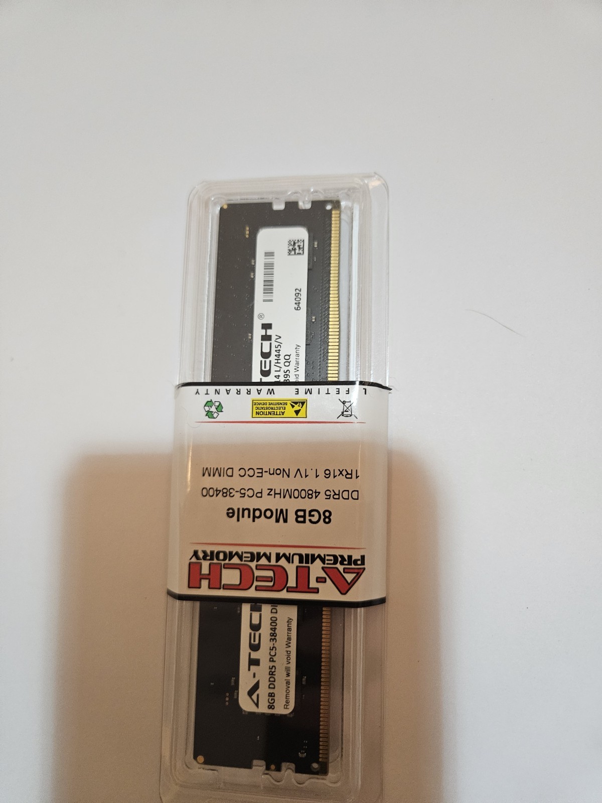A-Tech 8GB DDR5 4800 MHz PC5-38400 Desktop 288-Pin DIMM Non-ECC Memory RAM 1x 8G