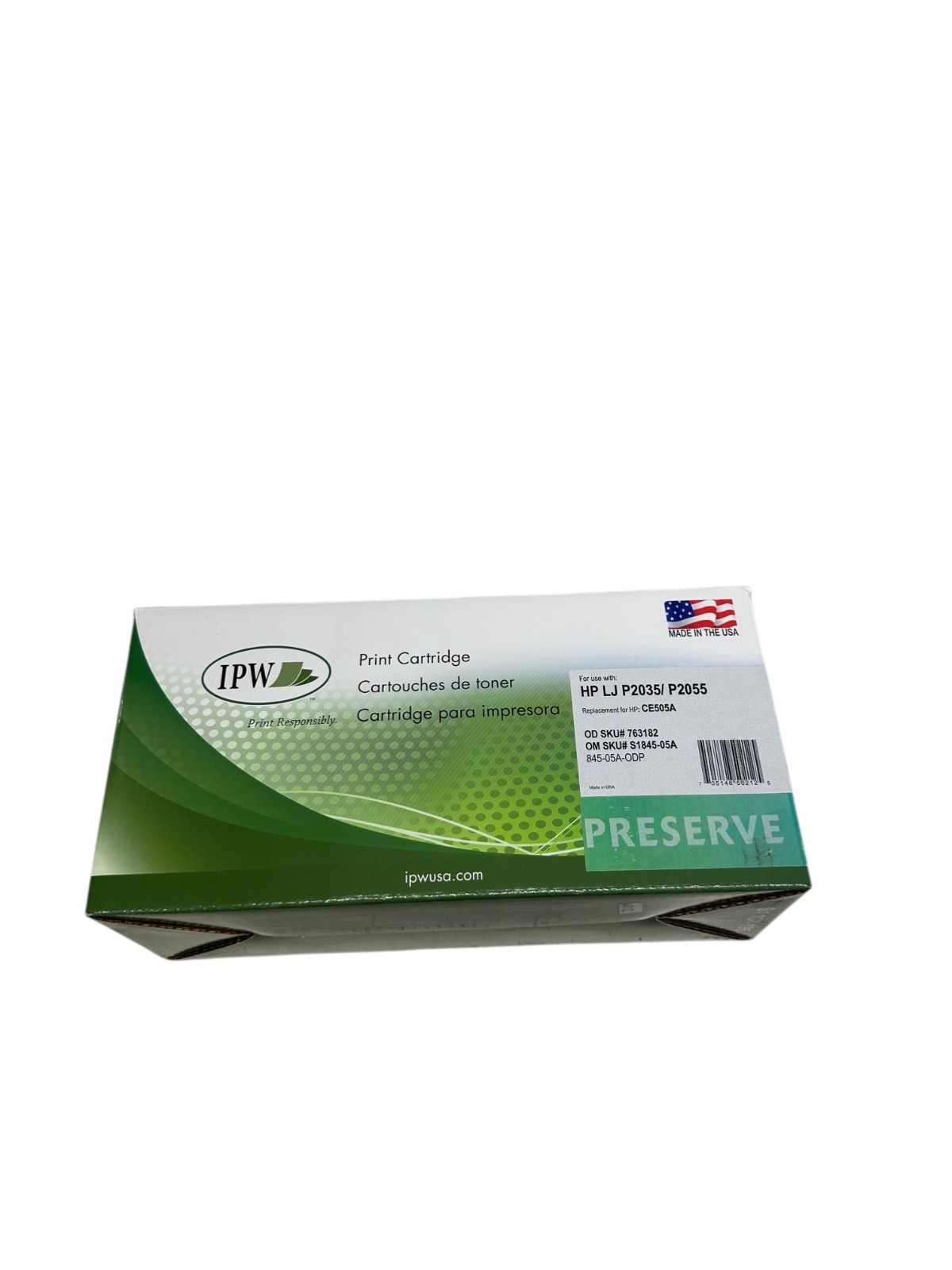 IPW Preserve 845-05A-ODP FOR HP CE505A Black Toner Cartridge  🔥 Fast Shipping 