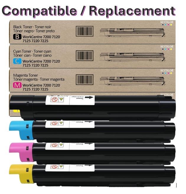 Xerox 7125 Toner 006R01457 006R01458 006R01459 006R01460 Compatible 4-Pack
