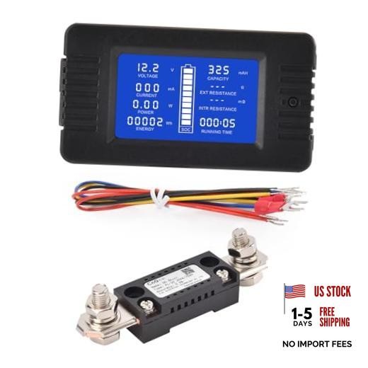 DC Multifunction Battery Monitor Meter with Shunt,0 DC 300A Battery Meter